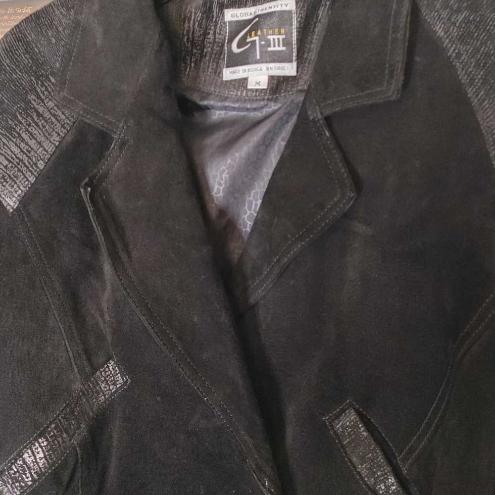 Vintage Global Identity black cropped leather jac… - image 7