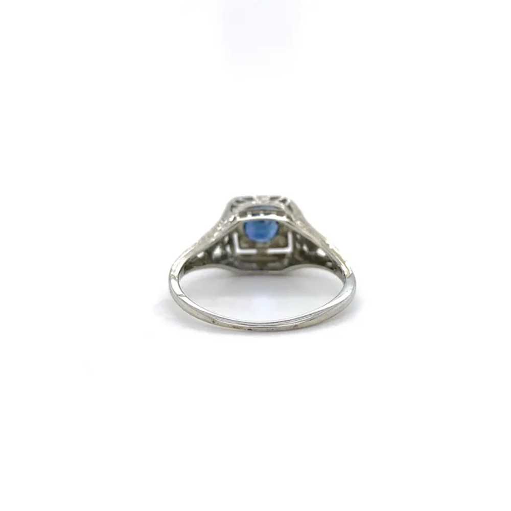18K gold Filigree Ring with .57ct Sapphire Art De… - image 4