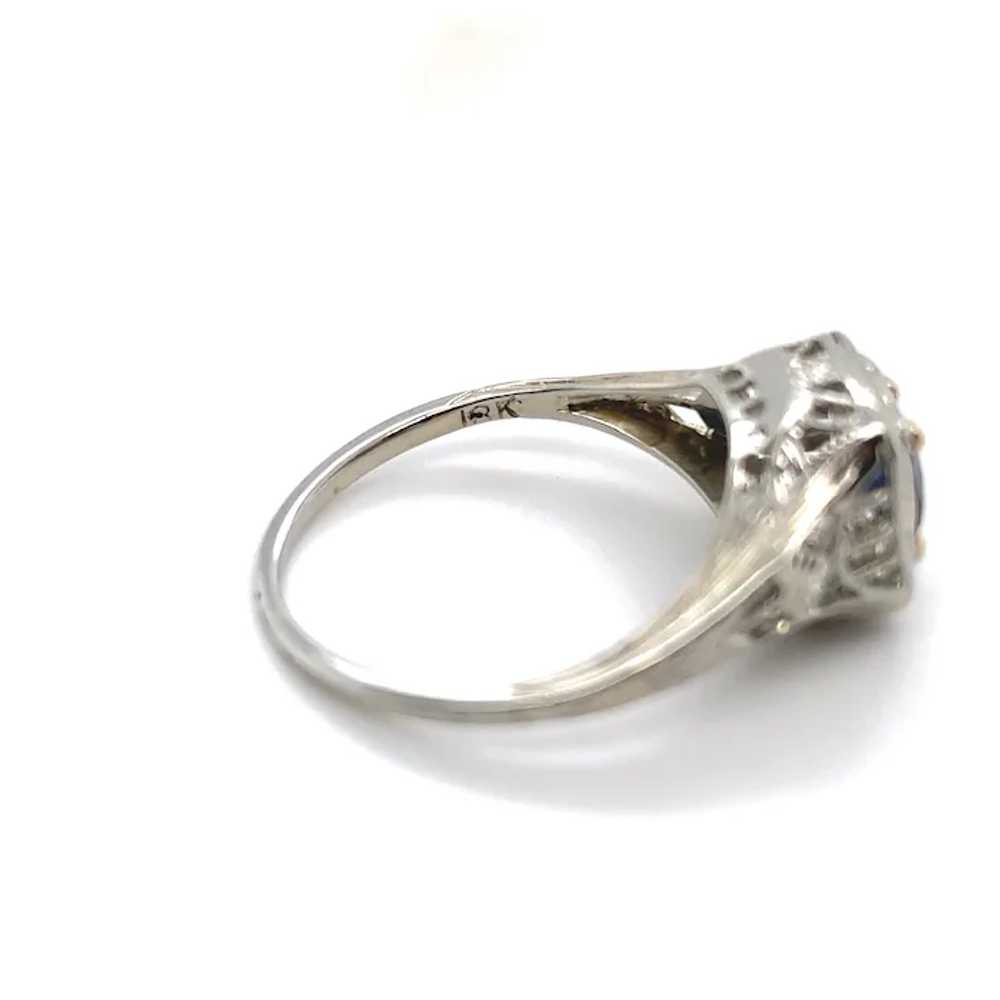 18K gold Filigree Ring with .57ct Sapphire Art De… - image 7