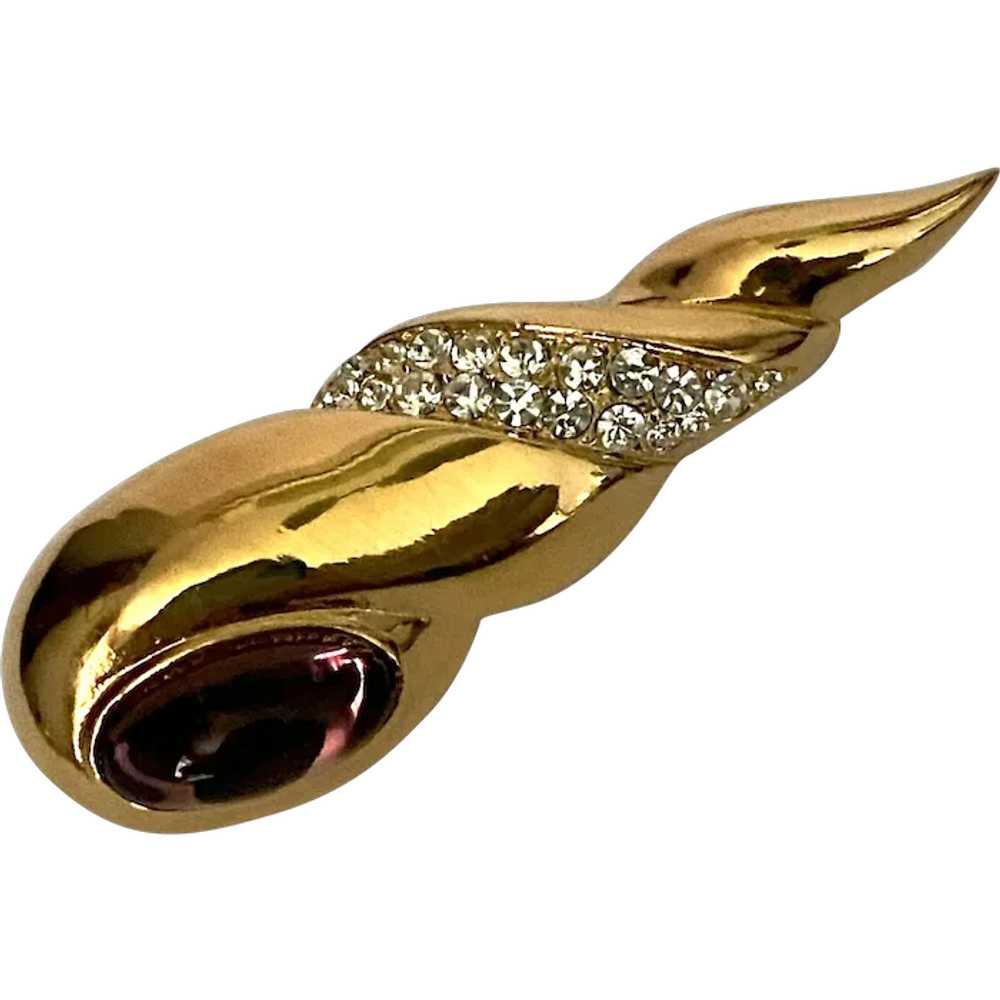 Goldtone Costume Jewelry Brooch - image 1