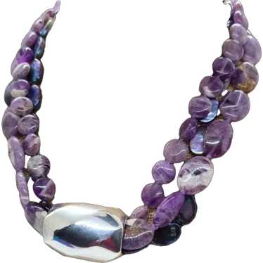Beautiful Amethyst Sterling Silver Statement Neck… - image 1