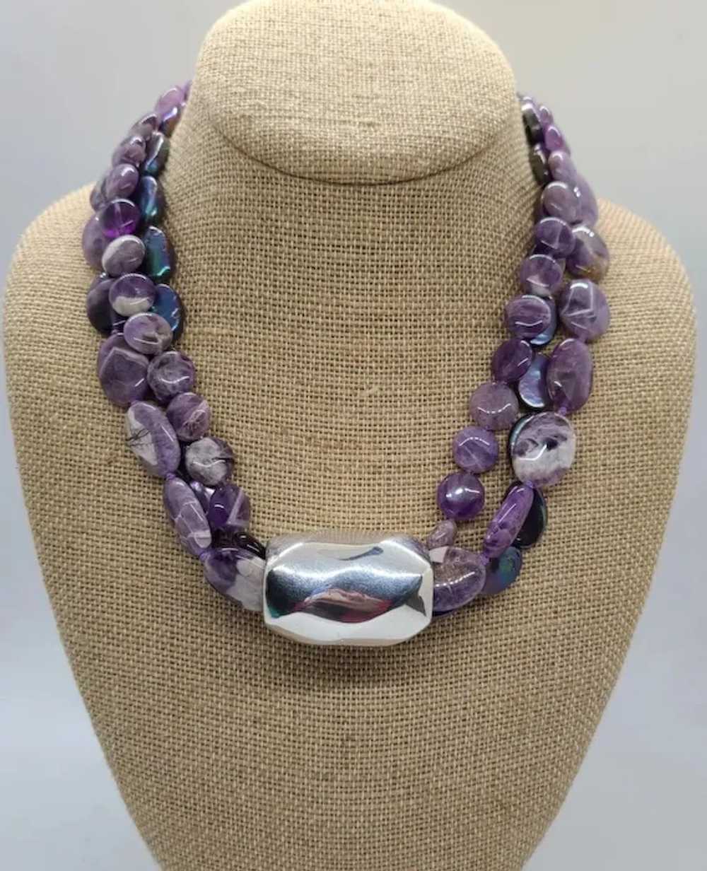 Beautiful Amethyst Sterling Silver Statement Neck… - image 3