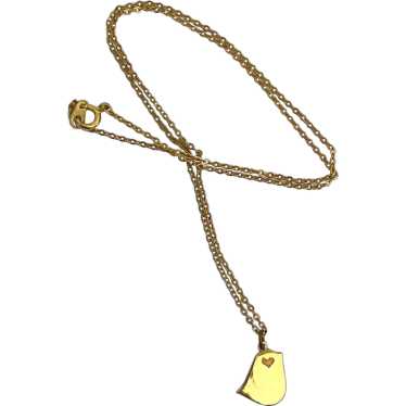 Gold Plated Bird Pendant Necklace - image 1