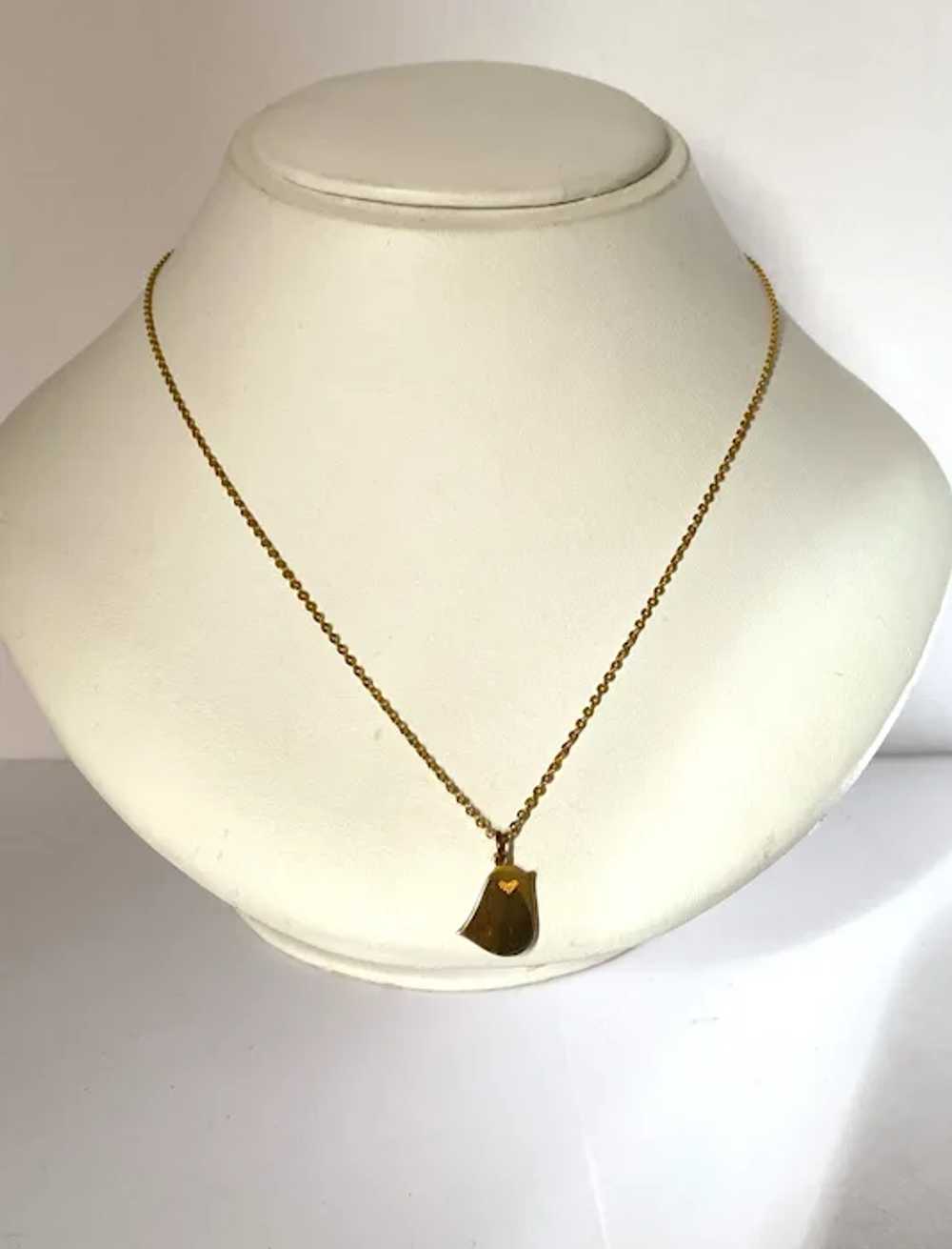 Gold Plated Bird Pendant Necklace - image 2