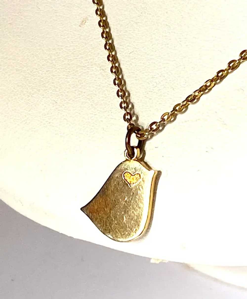 Gold Plated Bird Pendant Necklace - image 3