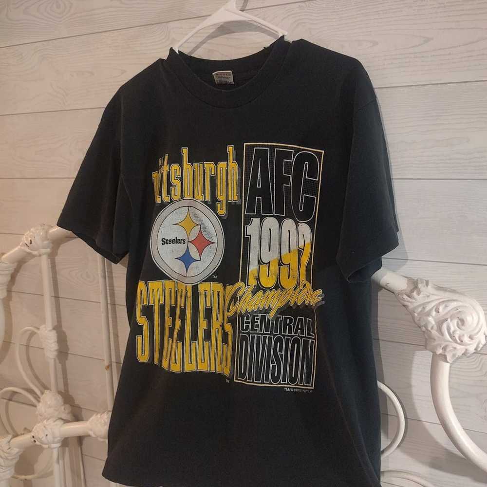 Vintage 1992 Pittsburgh Steelers AFC Single Stitc… - image 2