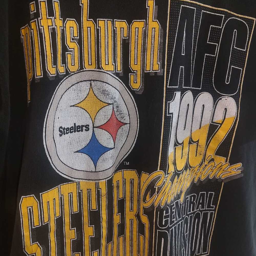 Vintage 1992 Pittsburgh Steelers AFC Single Stitc… - image 3