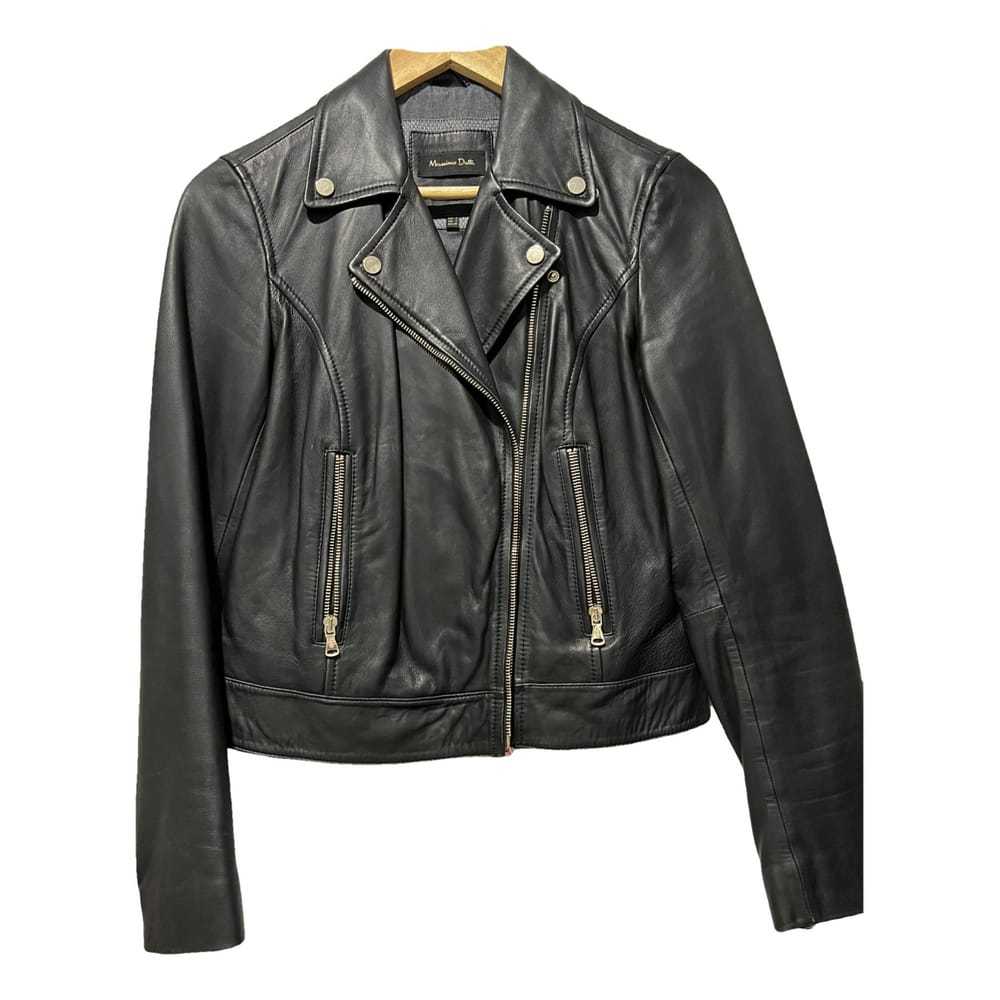Massimo Dutti Leather biker jacket - image 1