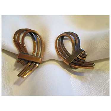 Renoir "Rhythm" Copper Clip-on Earrings - image 1