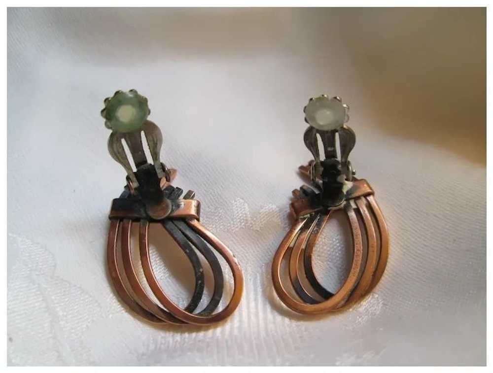 Renoir "Rhythm" Copper Clip-on Earrings - image 3