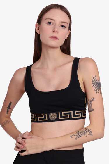 Versace Black Cotton Brassiere Sports Bra Size 2