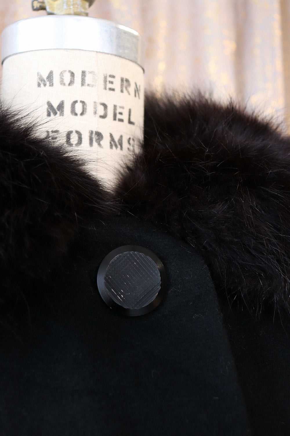 Onyx Fox Fur Trim Coat S/M - image 6