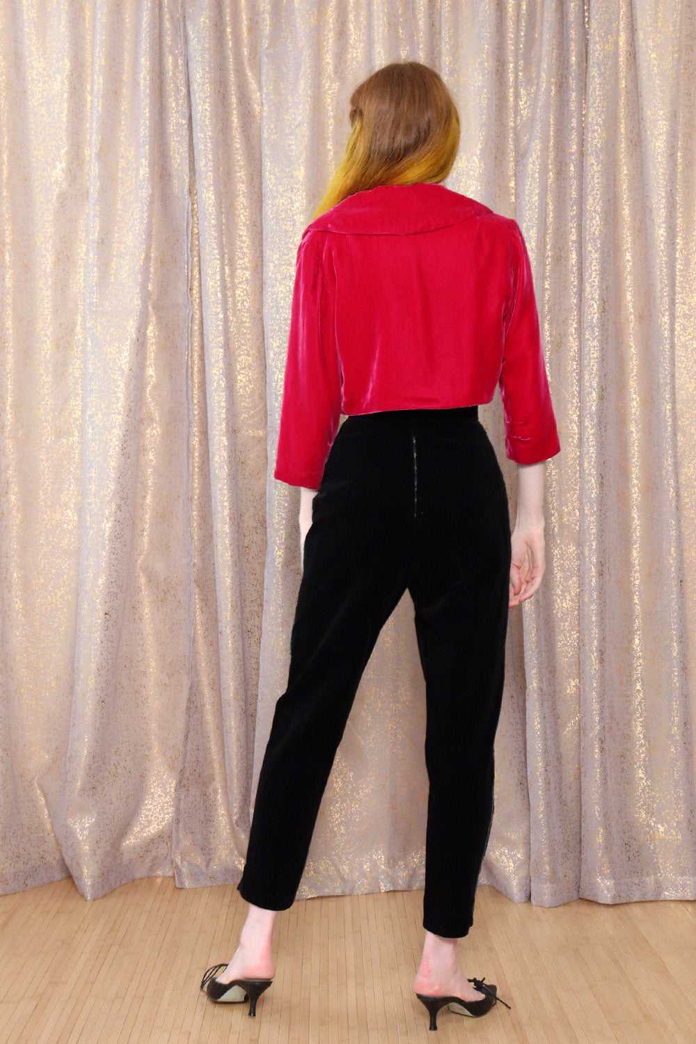 Sequined Velvet Party Pants XS - image 5