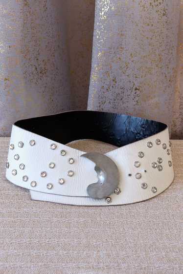 Bedazzled Wide Leather Artisan Belt