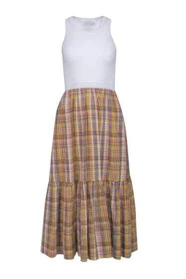 Tanya Taylor - Yellow Madras Plaid Print Dress w/ 