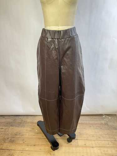 GANNI Wide Leg Lamb Leather Pants (40) | Used,…