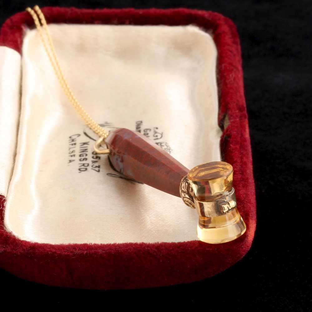 Victorian Jasper & Citrine Gavel Necklace - image 5