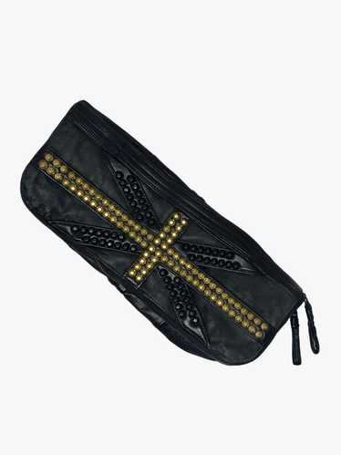 KmRii Union Jack Studded Leather Arm Clutch / Lapt