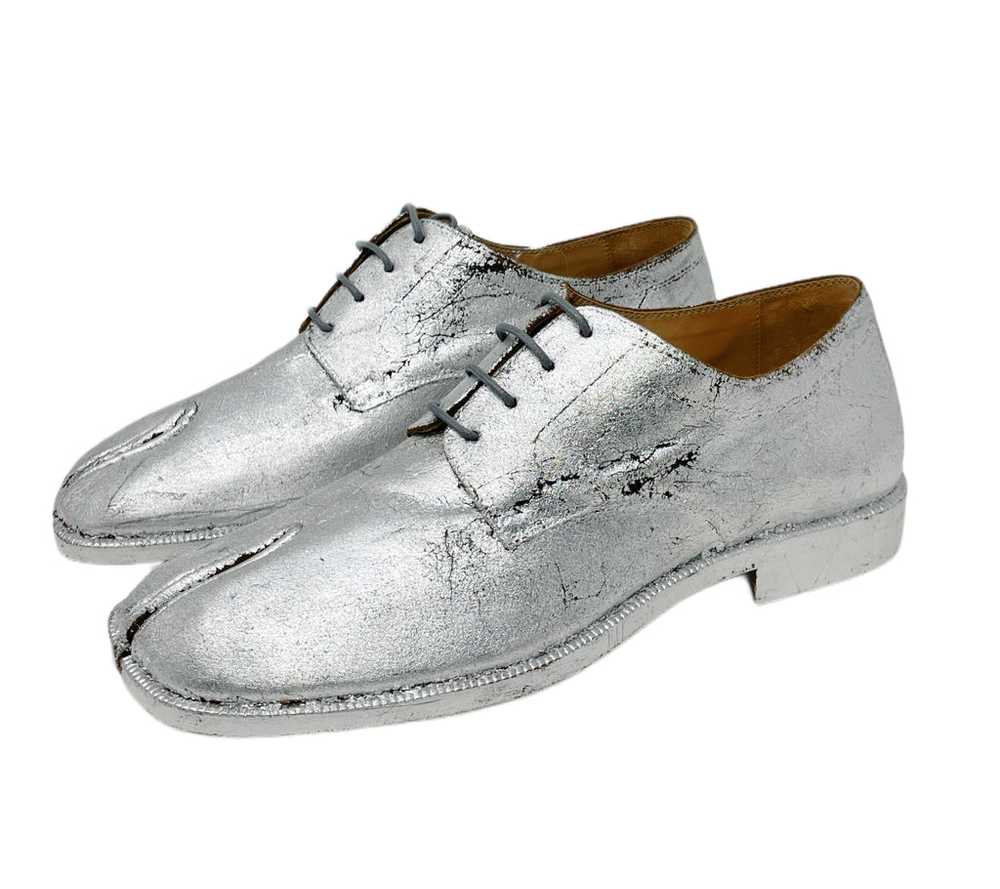 Maison Margiela Cracked Silver Tabi Oxford Shoes,… - image 1