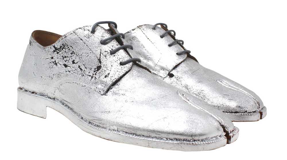 Maison Margiela Cracked Silver Tabi Oxford Shoes,… - image 2