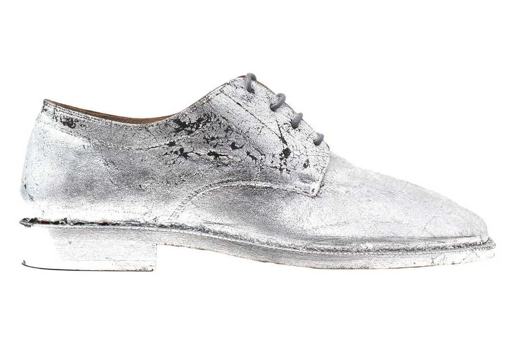 Maison Margiela Cracked Silver Tabi Oxford Shoes,… - image 3