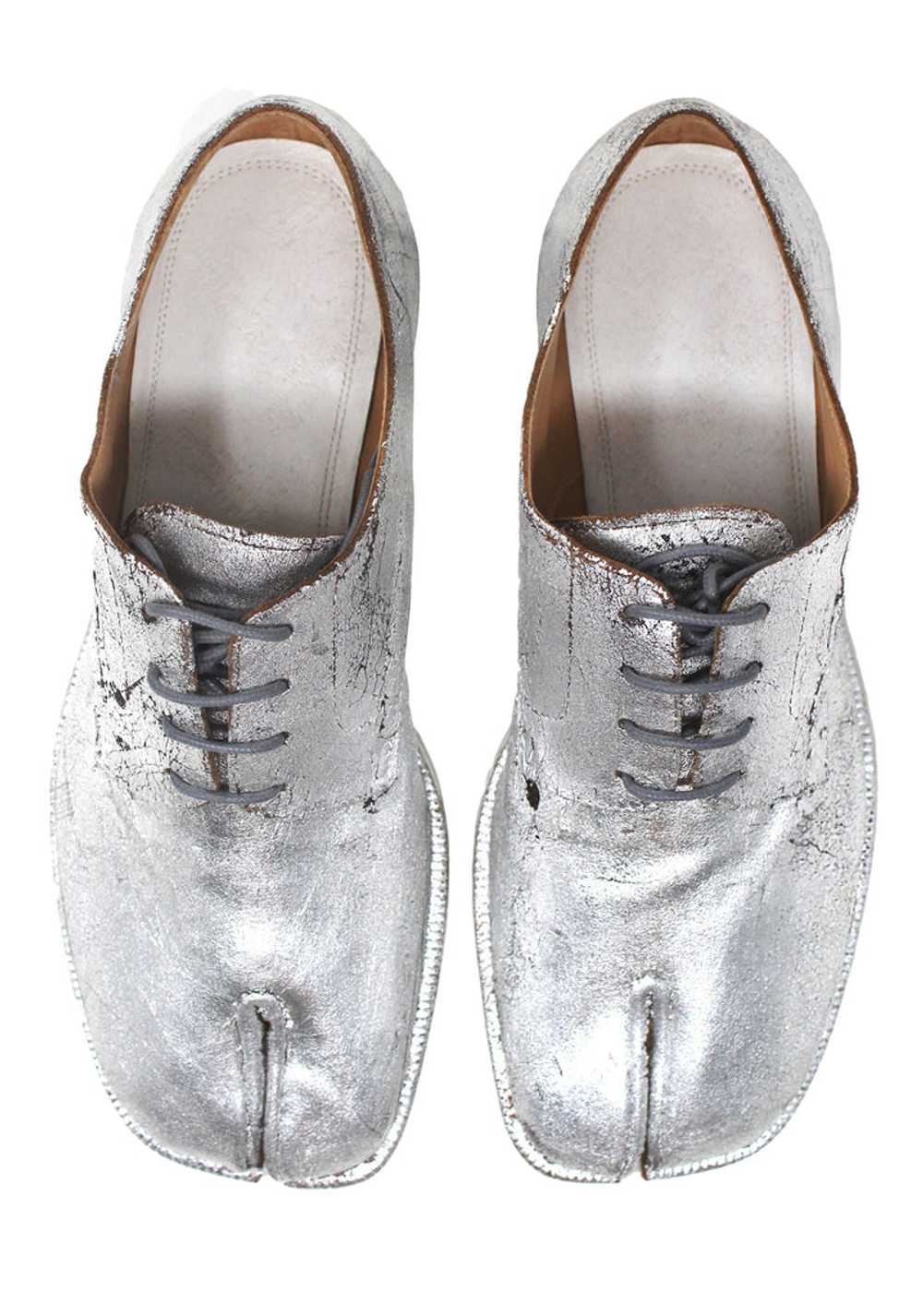 Maison Margiela Cracked Silver Tabi Oxford Shoes,… - image 6