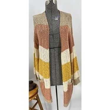 Davi & Dani Striped Open Front Textured Open Knit… - image 1