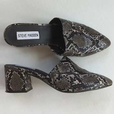 Steve Madden Snake Skin Print Block Heel Mule Sli… - image 1