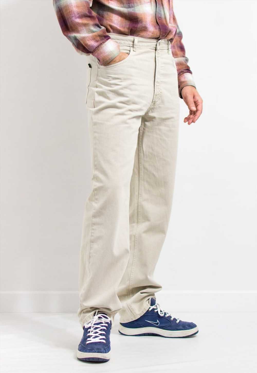 PIERRE CARDIN jeans Vintage beige denim straight … - image 5