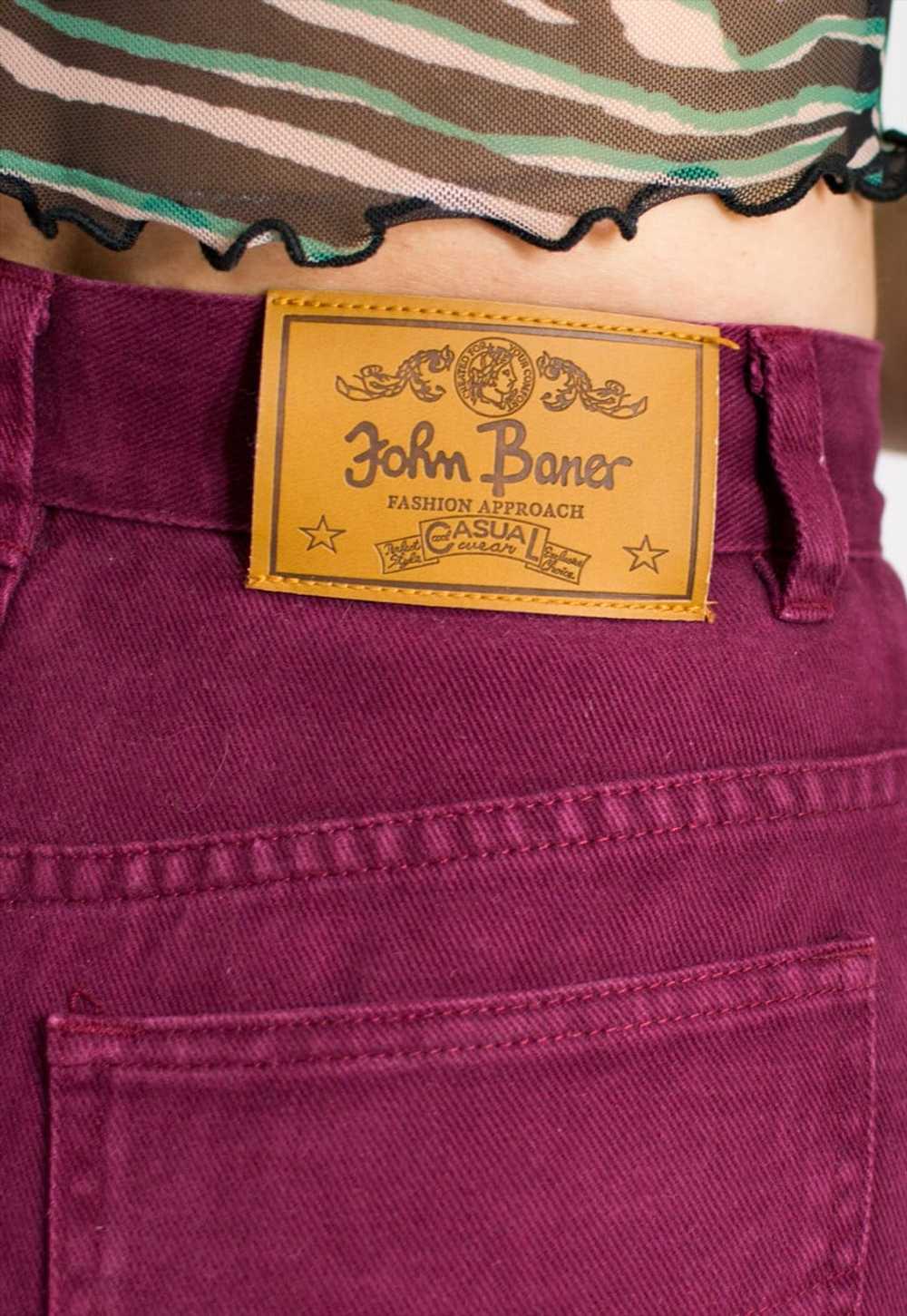 Vintage 90's mom jeans in burgundy denim John Ban… - image 4