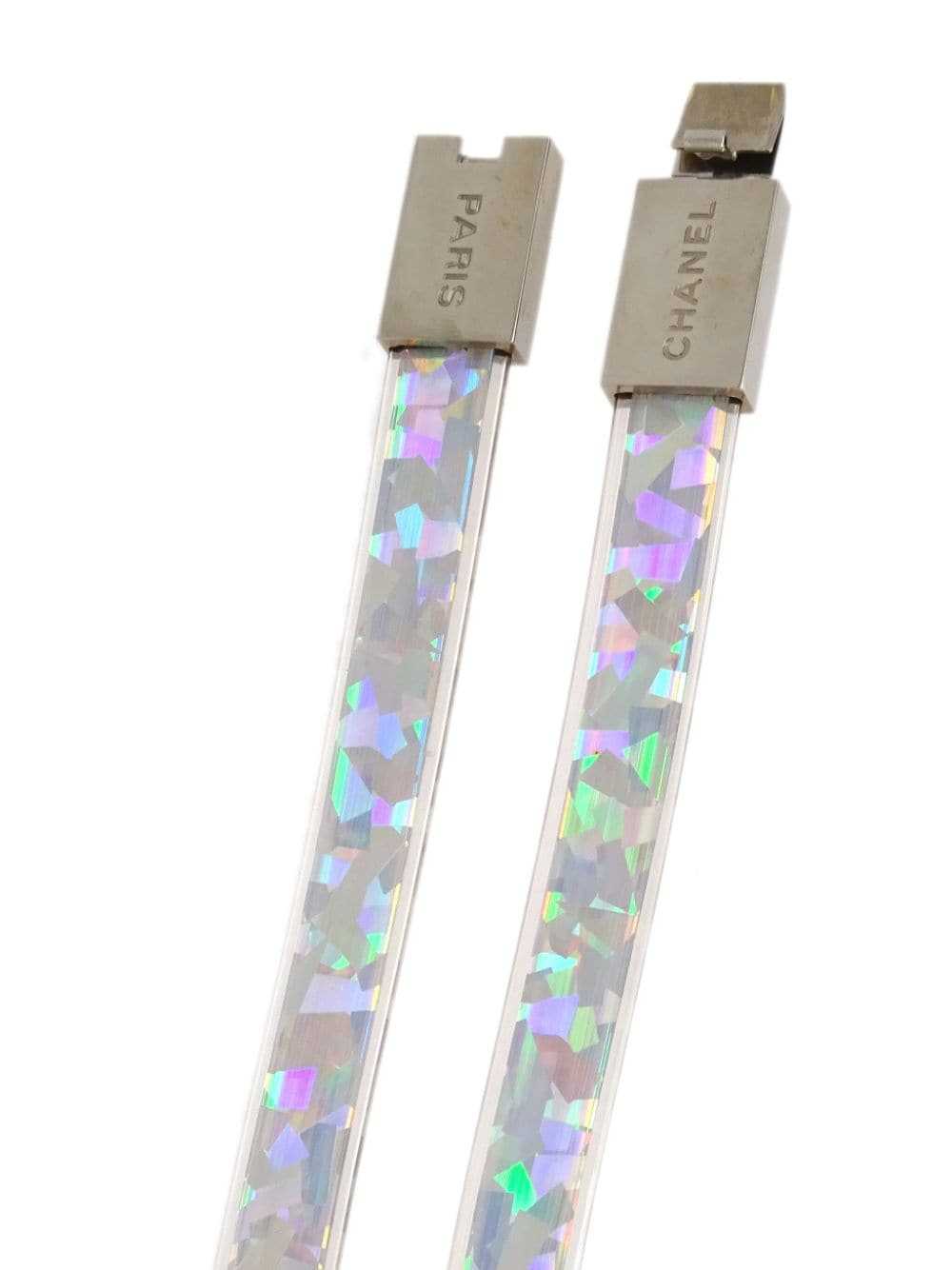 CHANEL Pre-Owned 2000 iridescent-effect belt - Si… - image 2