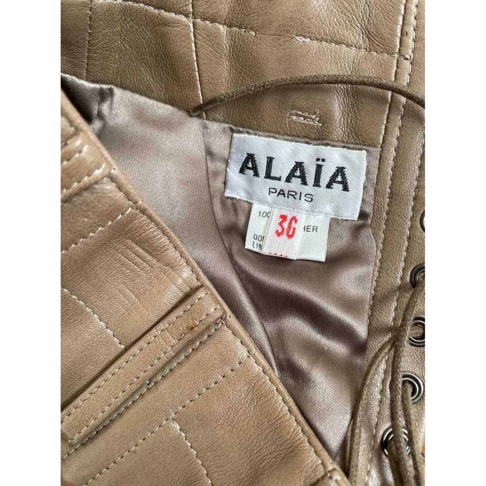 Alaïa Leather mini skirt - image 6