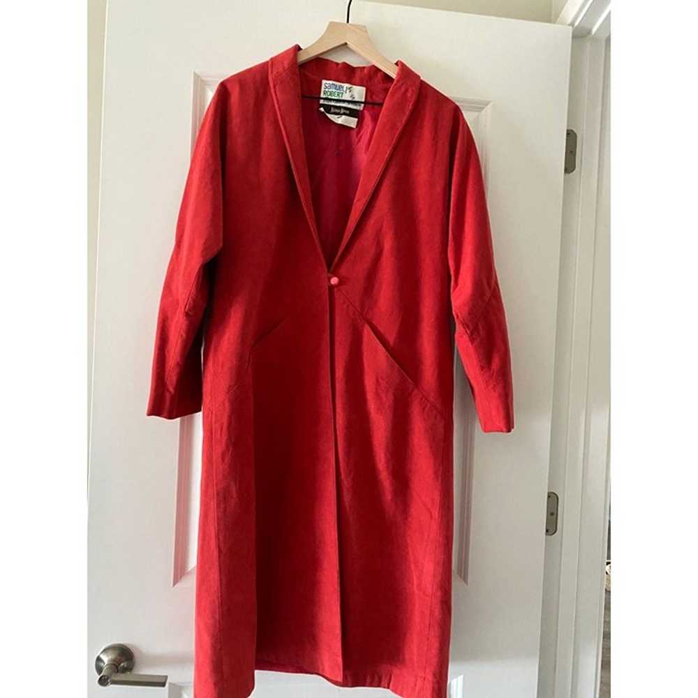 Vintage Red Ultra Suede Samuel Roberts One Button… - image 1
