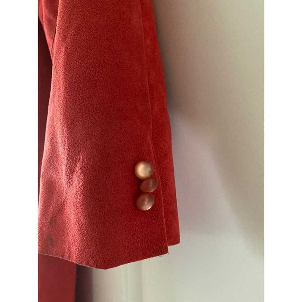 Vintage Red Ultra Suede Samuel Roberts One Button… - image 3