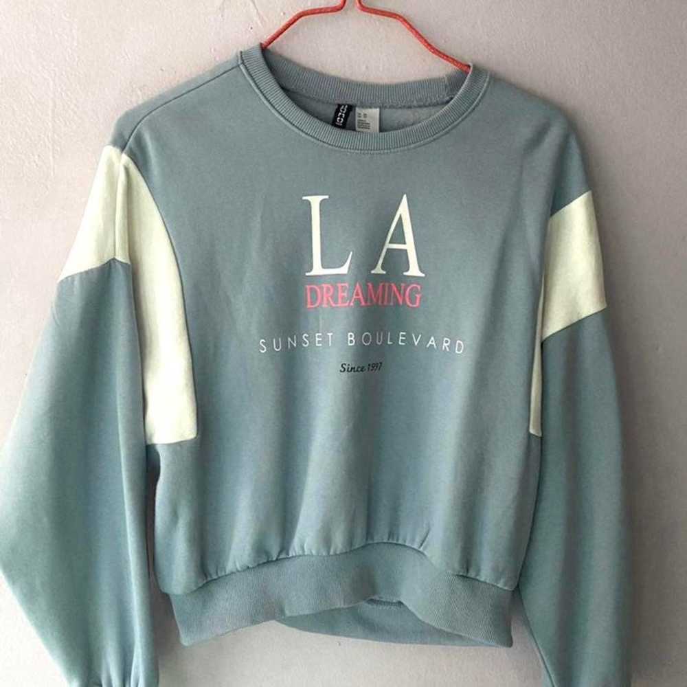 h&m LA dreaming baby blue sweatshirt - image 1