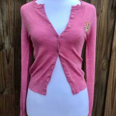 Vintage Y2K Pink Lace Cardigan