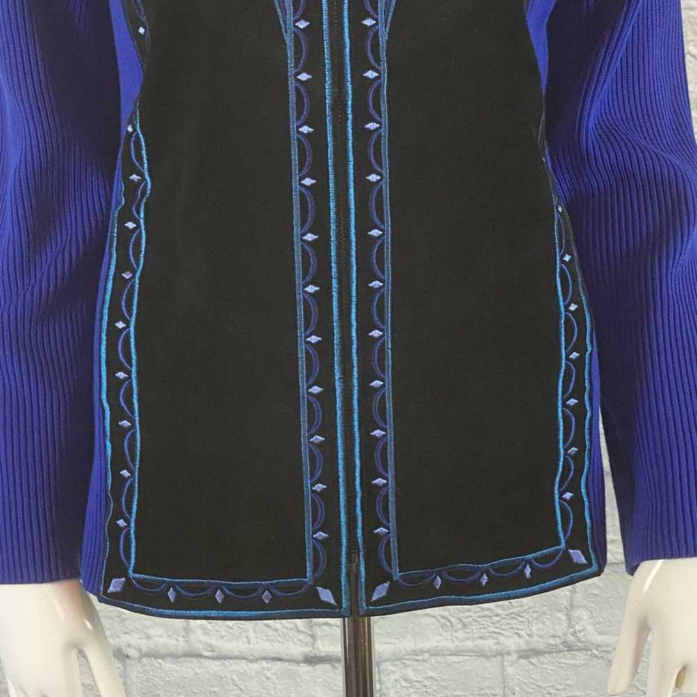 Vintage Bob Mackie Wearable Art Suede Sweater - image 4