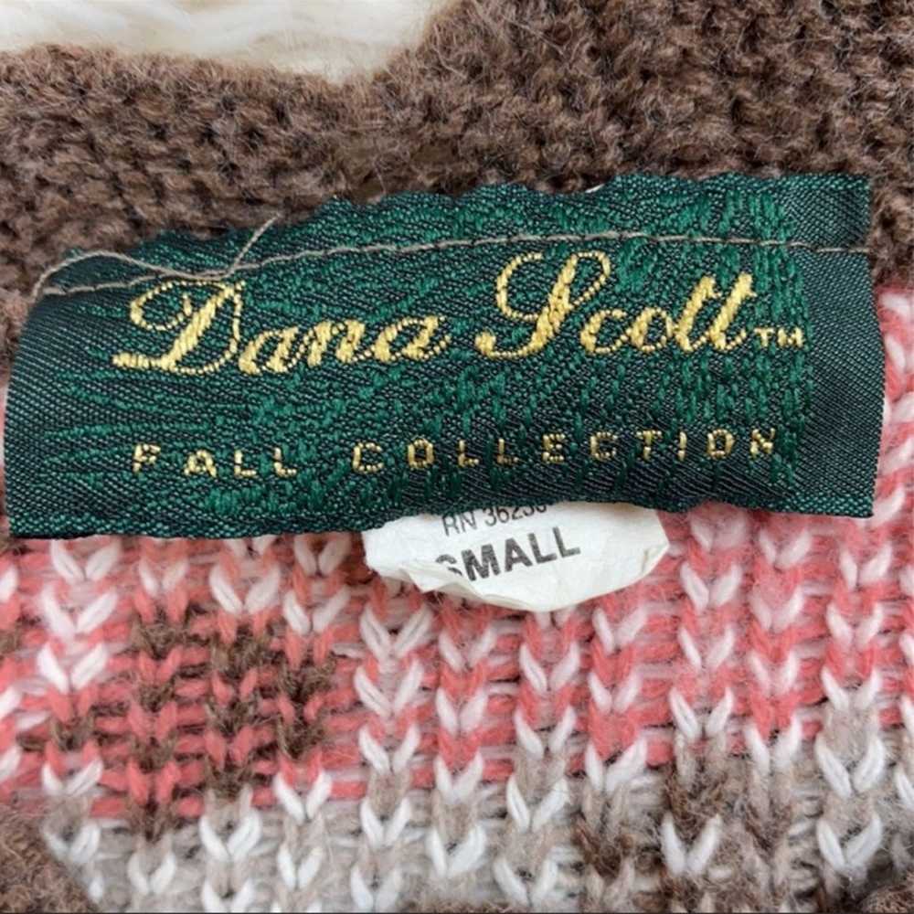 Vintage Dana Scott Scalloped Rose Sweater Granny … - image 4