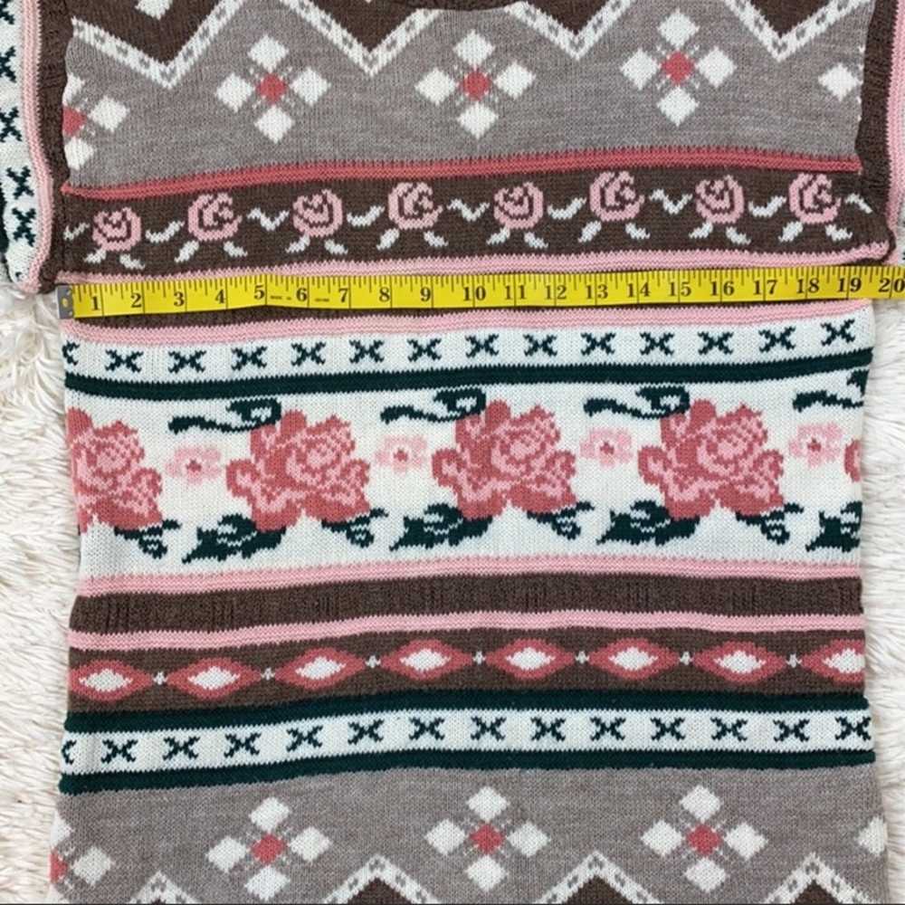 Vintage Dana Scott Scalloped Rose Sweater Granny … - image 6