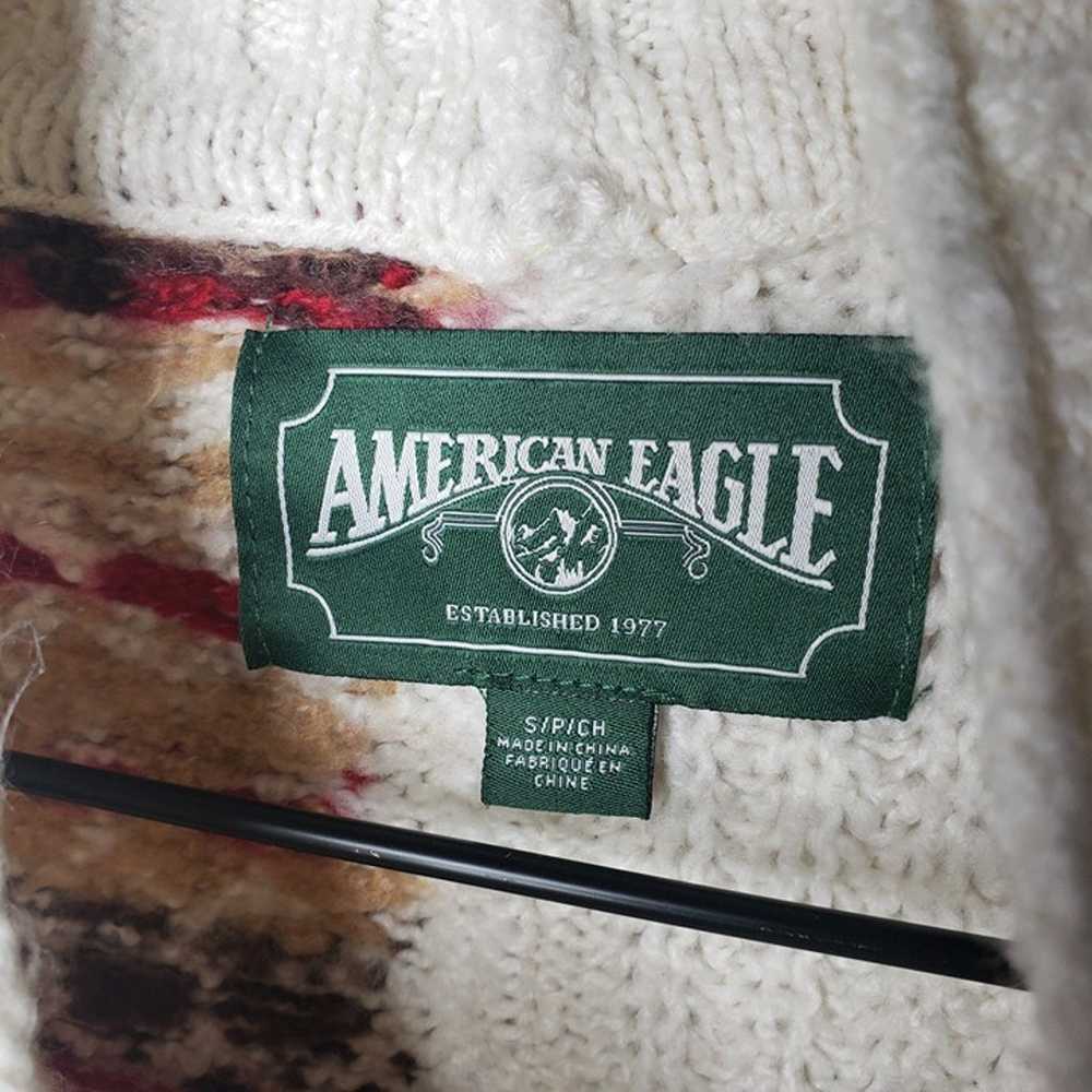American Eagle Sz S Cozy Beige Fair Isle Vintage … - image 4