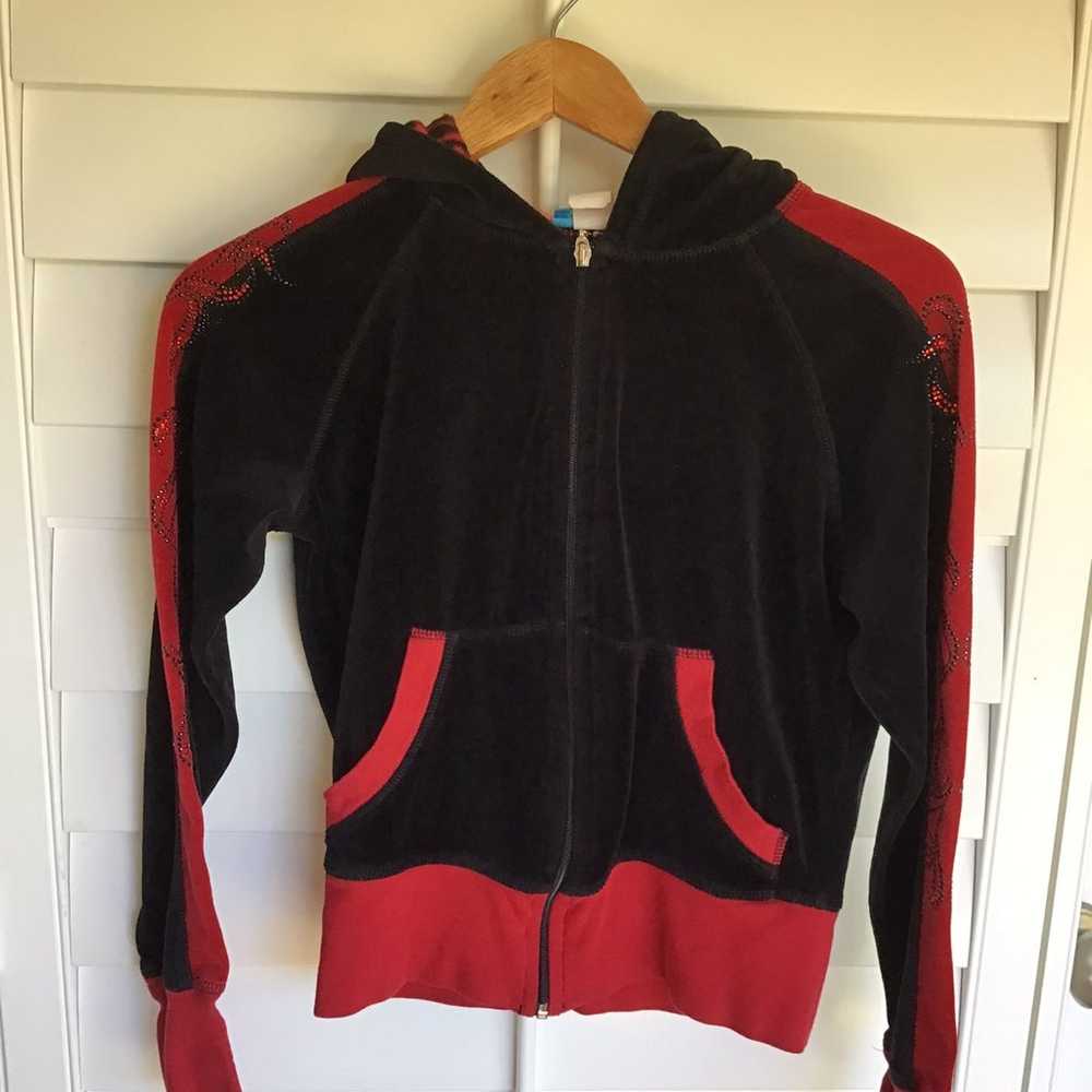Vintage Y2K velvet red and black sweatshirt - image 1