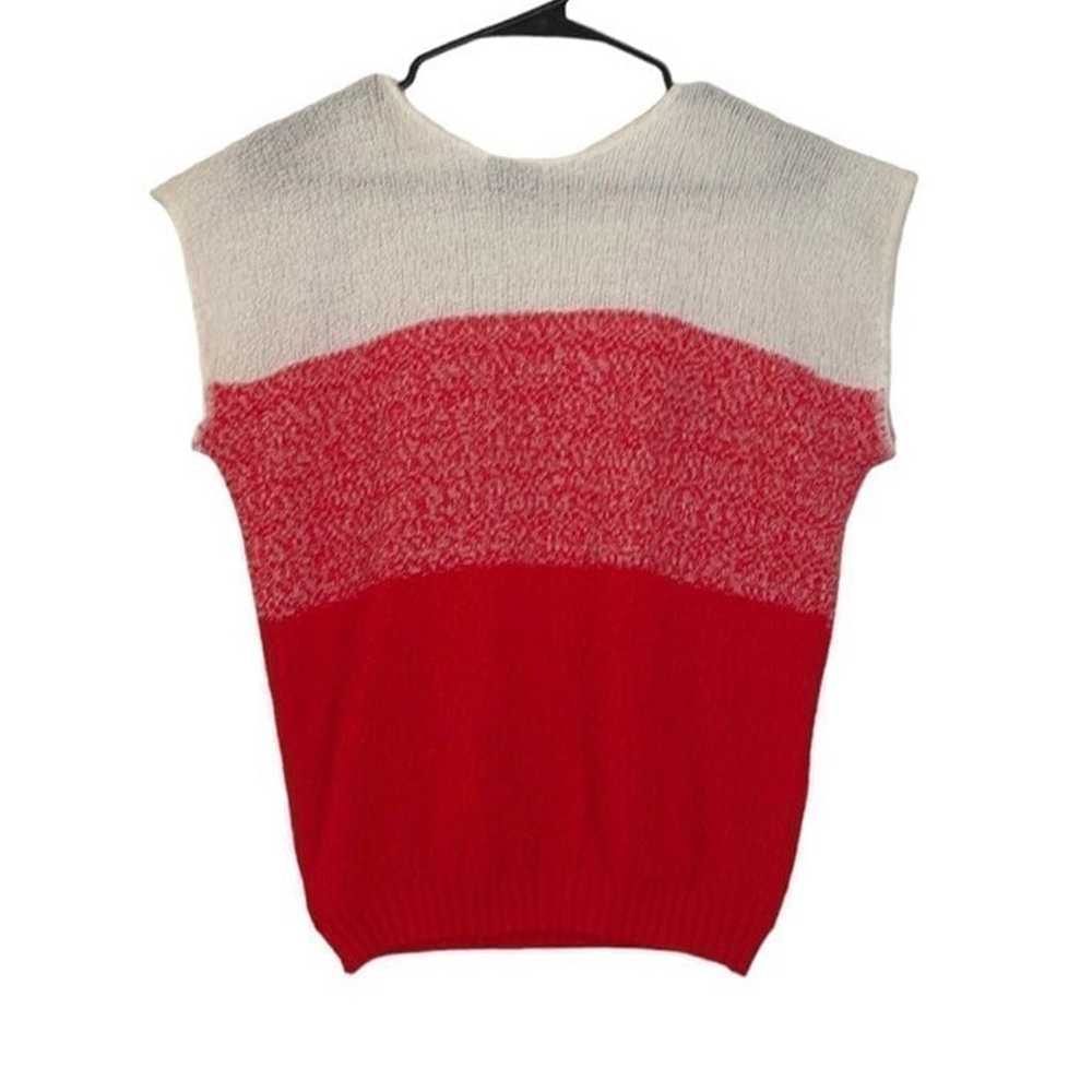 Vintage USA Hand-Knit Short Sleeve Stretch Sweater - image 2