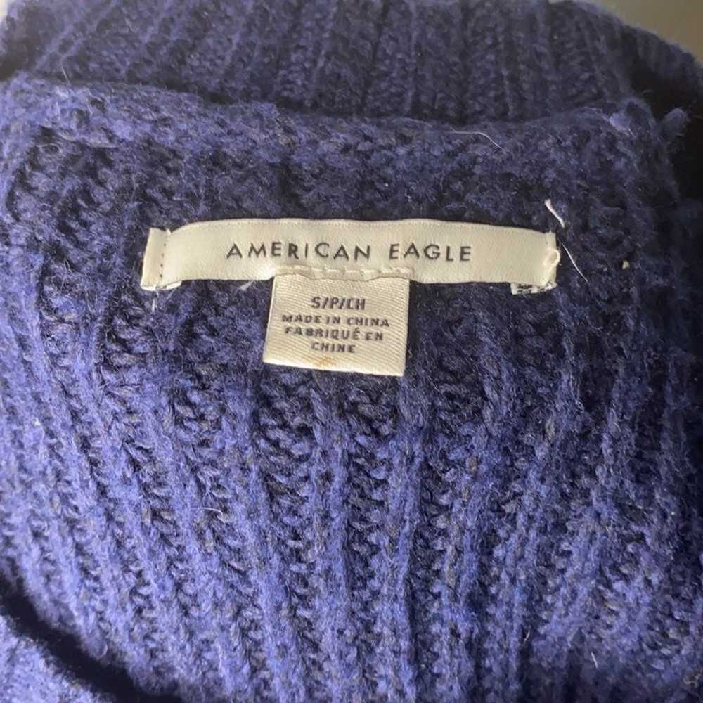 American Eagle Navy and Cream Knitted Sweater - image 6