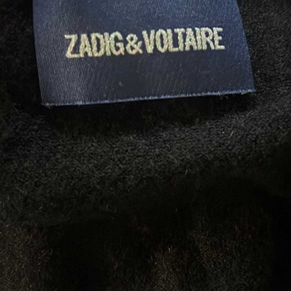 Zadig & Voltaire Navy  and Black Cashmere V-Neck … - image 5
