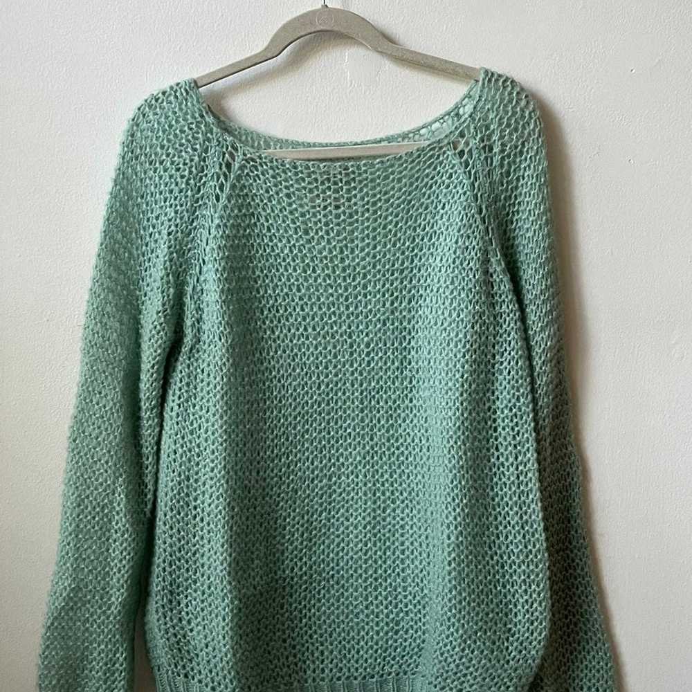 Green Loose Knit Italian Sweater - image 2