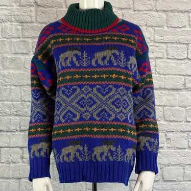 Vintage 1992 Eddie Bauer Wool Christmas Nordic Sw… - image 1