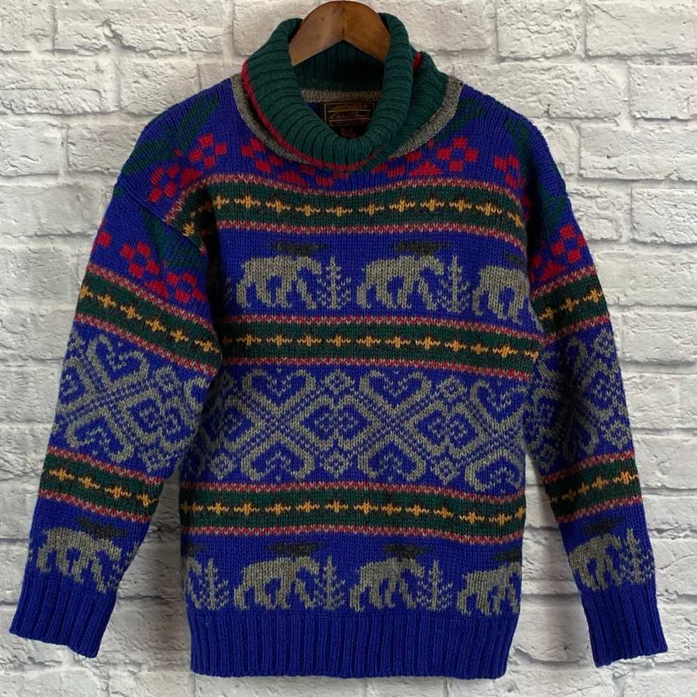 Vintage 1992 Eddie Bauer Wool Christmas Nordic Sw… - image 3