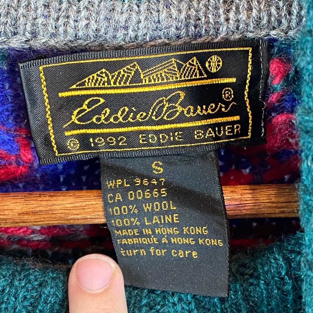 Vintage 1992 Eddie Bauer Wool Christmas Nordic Sw… - image 6