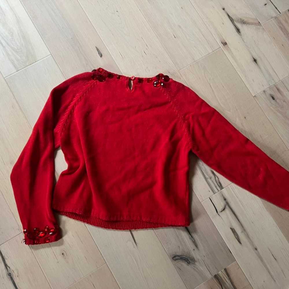 90s Designer Embellished Crop Sweater - image 5