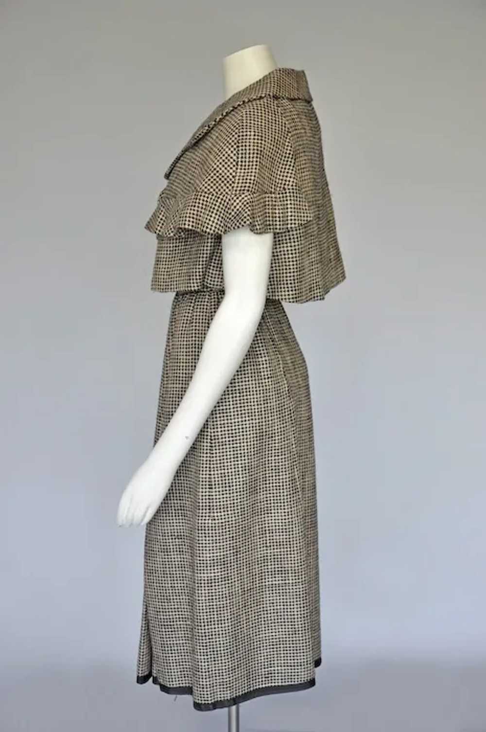 Late 50s Early 60s Houndstooth Galanos Dress with… - image 5